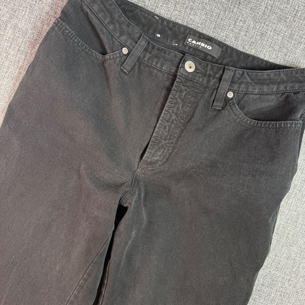 Women Cambio Jade Jeans | Size 10 | Black Stretch Straight Leg
